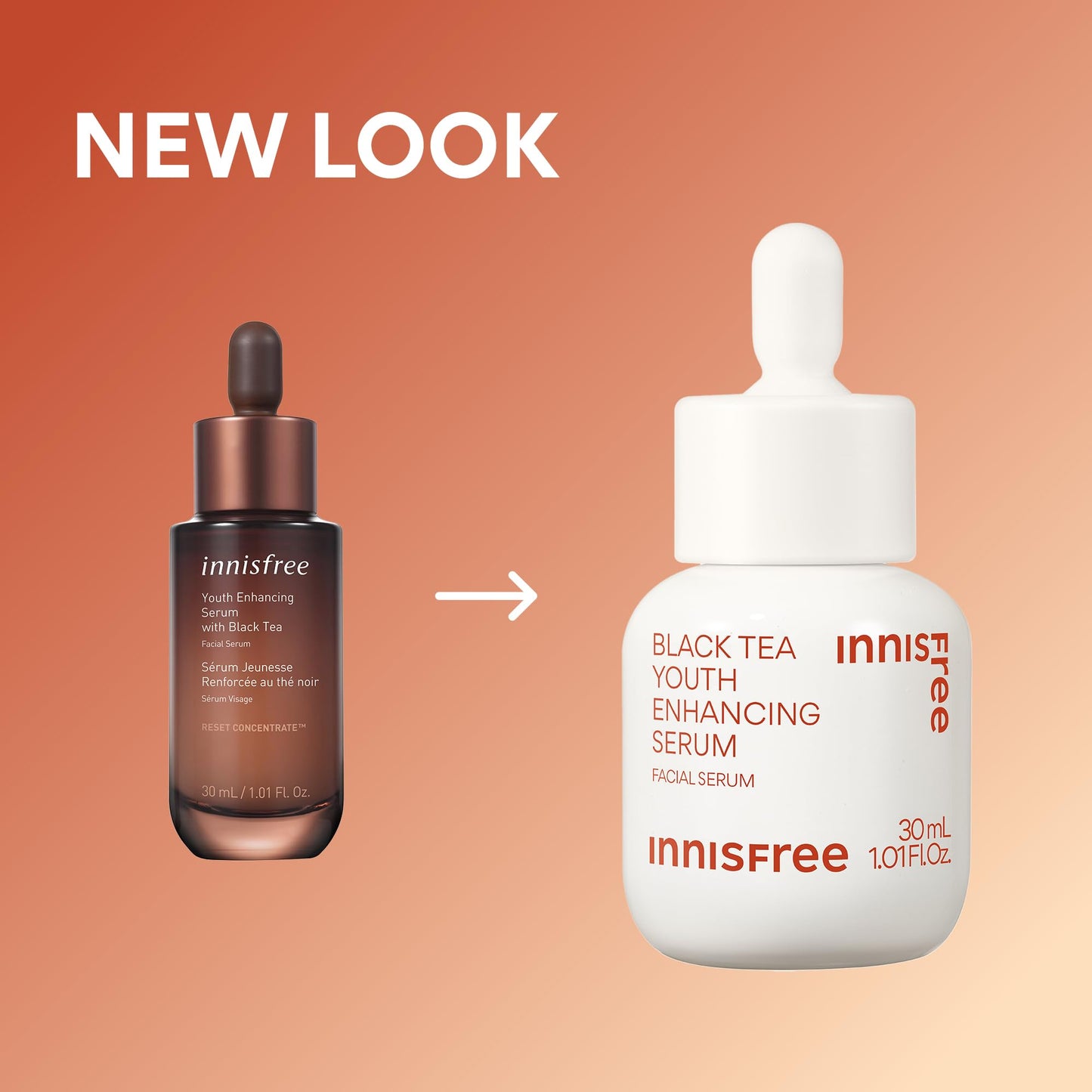 innisfree Black Tea Youth Serum | Korean Anti-Aging Treatment with Niacinamide for Radiance, Firm