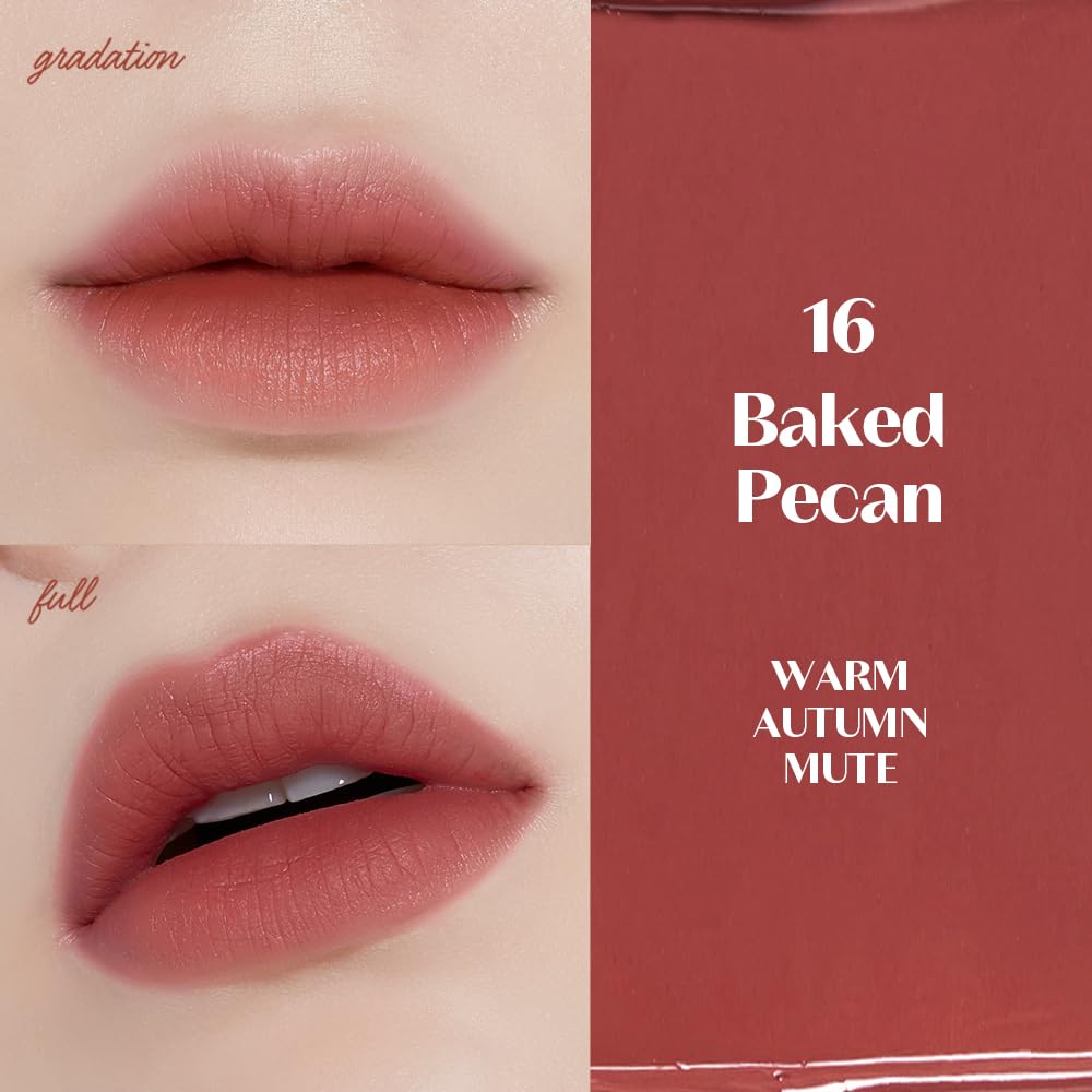 ETUDE Fixing Tint, #16 Baked Pecan, Matte Liquid Lipstick, Long-Lasting, 4g