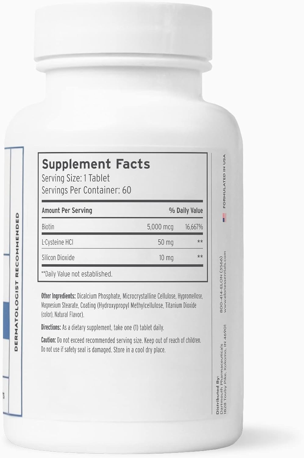 Elon Matrix 5000 - Biotin 5000mcg Vitamins for Hair Growth w/Extended Release - Promotes Healthy & Strong Hair - Pack of 3 (180 Day Supply)