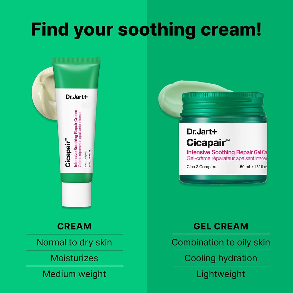 Dr.Jart+ Cicapair Sensitive Skin Korean Face Moisturizer for Redness and Barrier Repair with