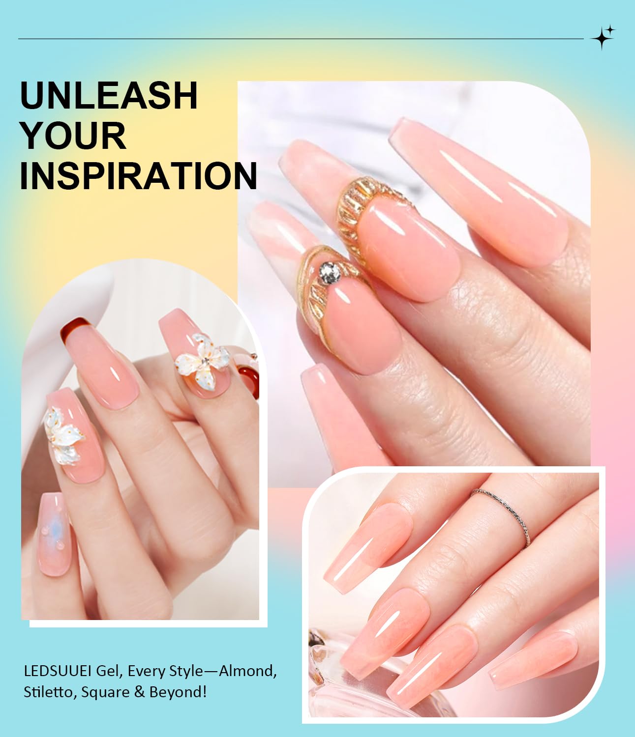 Solid Builder Gel for Nails LEDSUUEI - Nude 3D Nail Gel Sculpting Non-Sticky Hand Carving Glue Extension for Manicure Salon Home Decoration DIY 20g