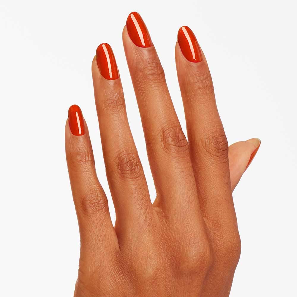 OPI Nail Lacquer Gimme a Lido Kiss | Opaque Bright Red Shimmer Nail Polish