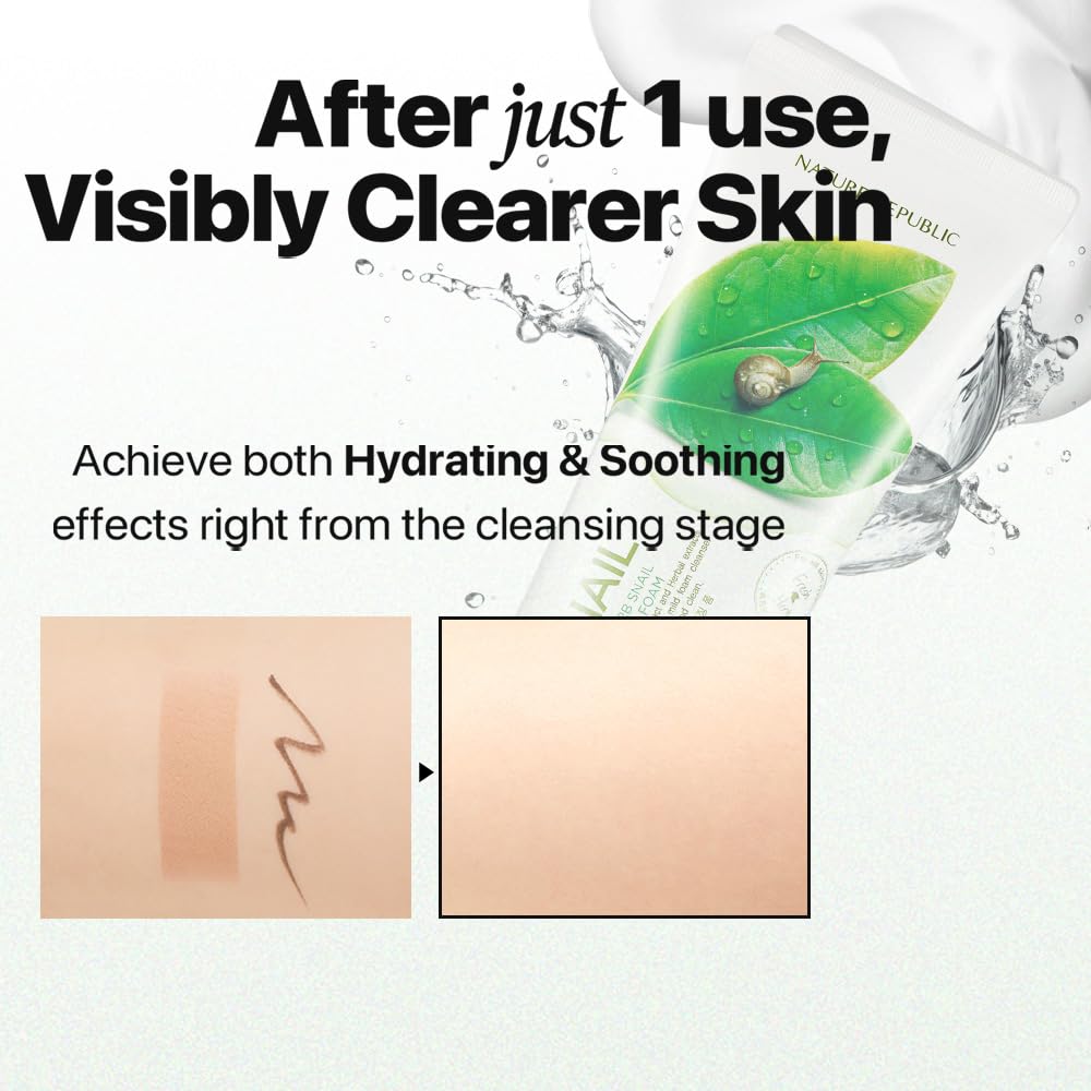 Nature Republic Fresh Herb snail cleansing foam | Hydration & Moisturizing daily Makeup Remover