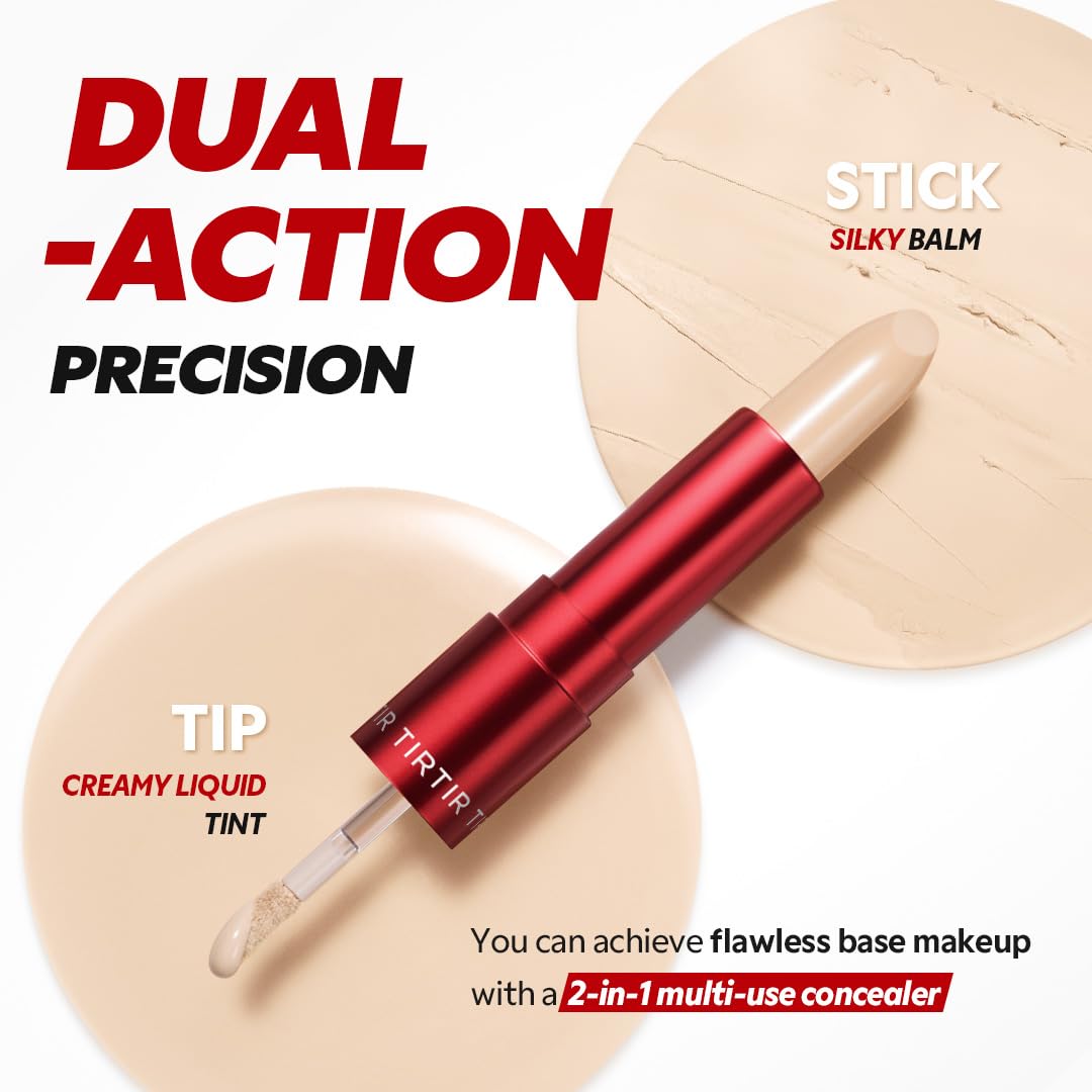 TIRTIR Glide&Hide Blurring Concealer - Creamy texture, Conceals dark circles and wrinkles, Dual