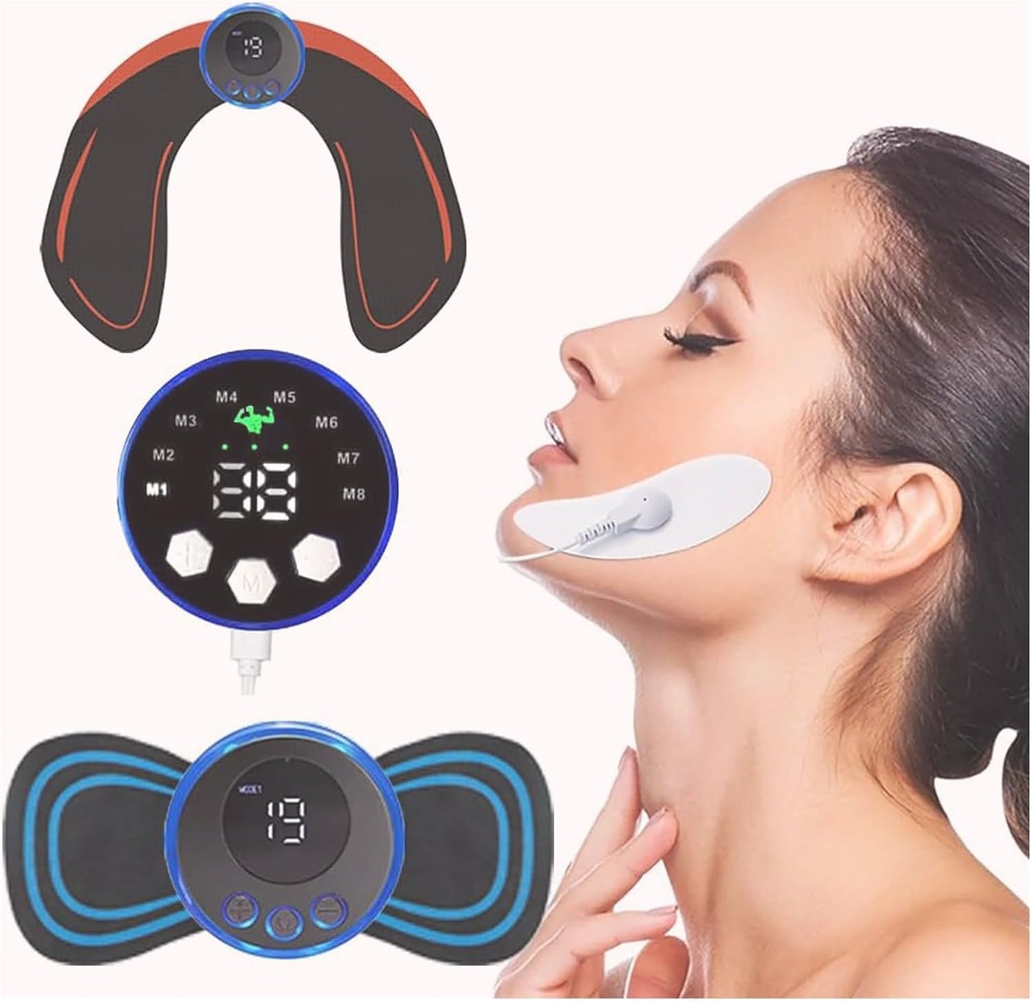 2 Face/Face Evolution, Stimulator, Transcutaneous Electrical, Aesthetic PurposesS, EMS Buttocks Toner, Face Muscle Stimulator, Neck Massager Home Workout Equipment