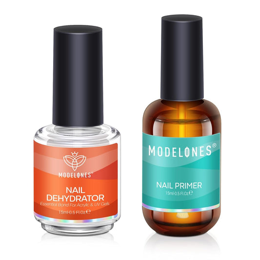 modelones 15 ml Nail Dehydrator and Primer, Acid Free Base Coat Natural Prep Dehydrate & Bond