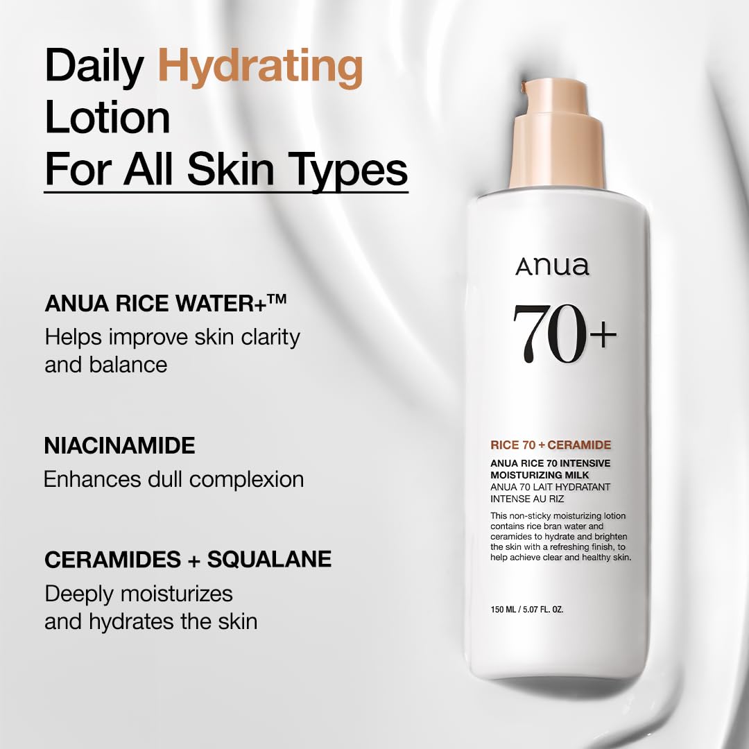 ANUA Rice 70 Intensive Moisturizing Milk, 5.07 fl.oz