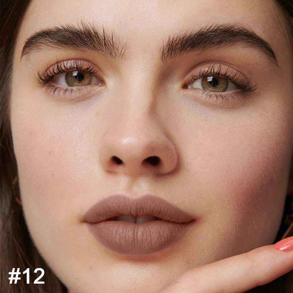 evpct 1Pcs Nude Brown Matte Lip Liner and Lipstick Set Kit for Women - 2 IN 1 Lip Liner & Lipstick - Long Lasting & Waterproof - 24 Hour Lipstick