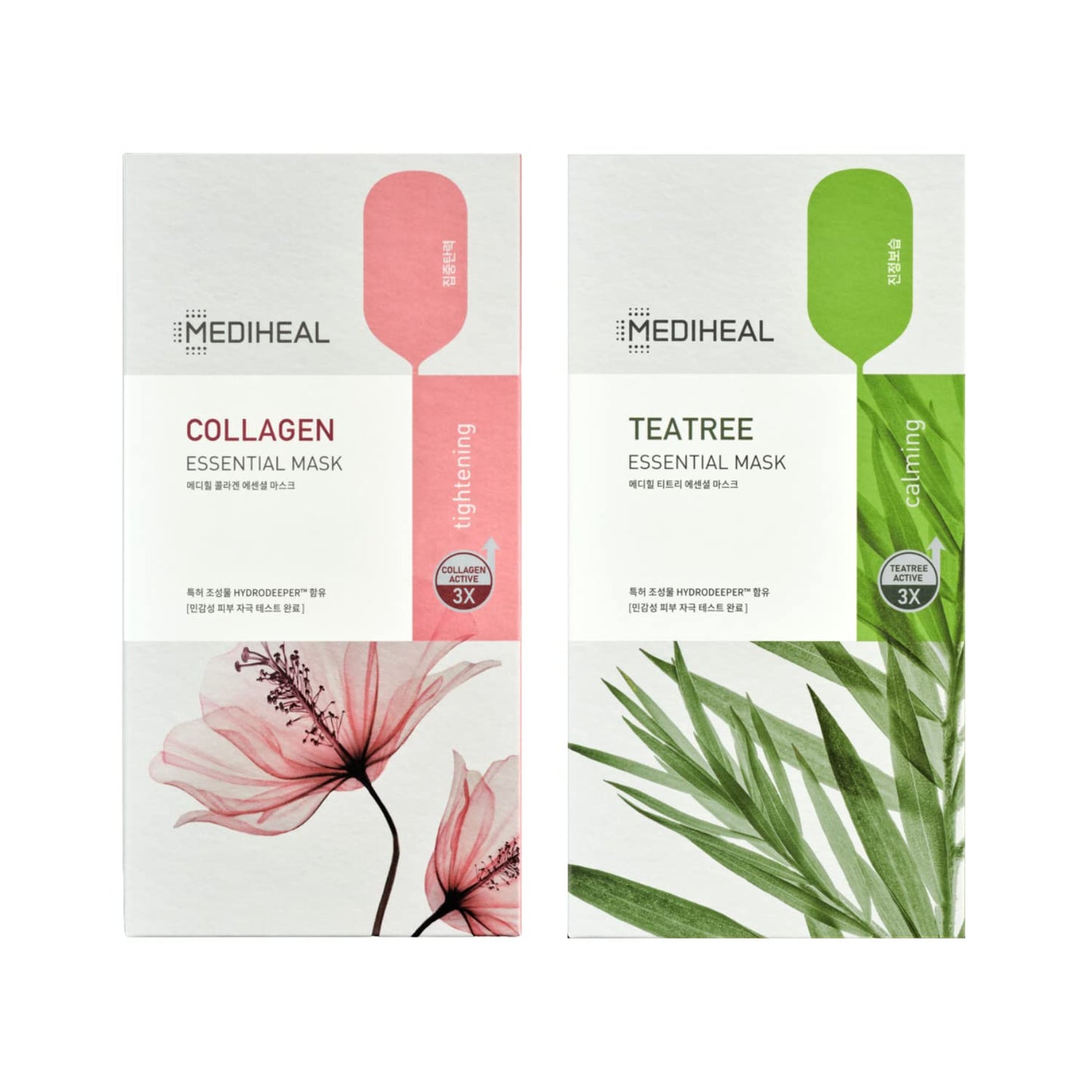 Mediheal Official Best Korean Sheet Mask - Collagen Teatree Essential Face Mask 20 Sheets Lifting