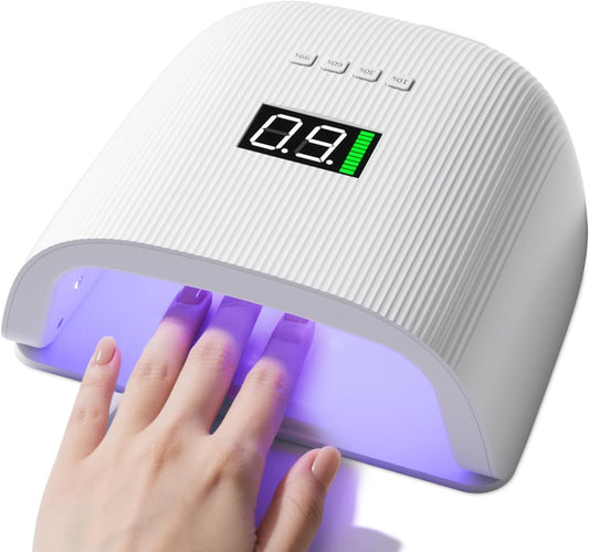 Rechargeable LED Nail Lamp, 72W Professional UV Nail Light for Gel Polish with 4 Timers & Smart