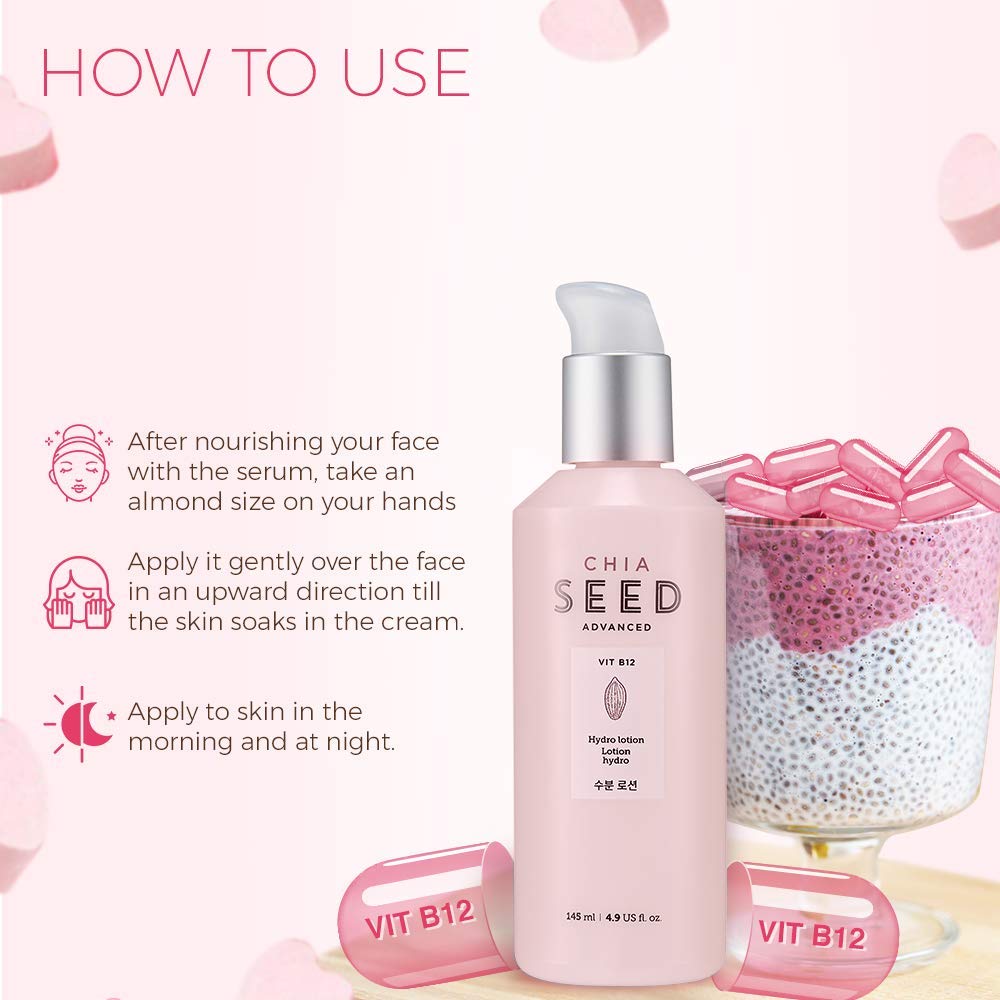 THE FACE SHOP Chia Seed Hydro Lotion | Soft Hydrating Lotion for Skin Moisturizing & Nourishing