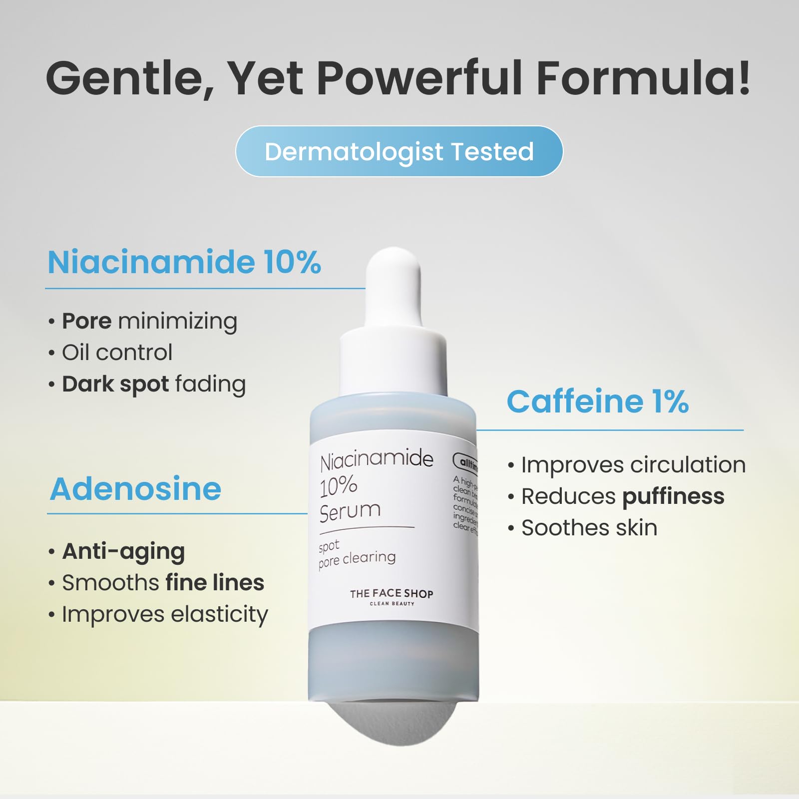 The Face Shop Alltimate Niacinamide 10% Serum for Face with Caffeine & Peptide, Korean Skin Care