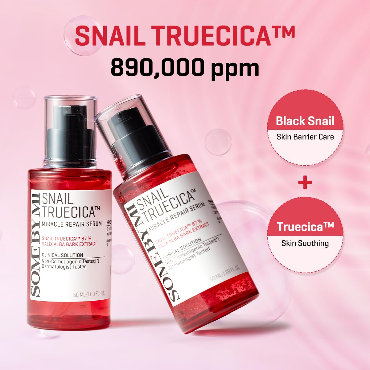 SOME BY MI Snail Trucica Miracle Repair Serum - 1.69Oz, 50ml - Made from Snail Mucin for Sensitive