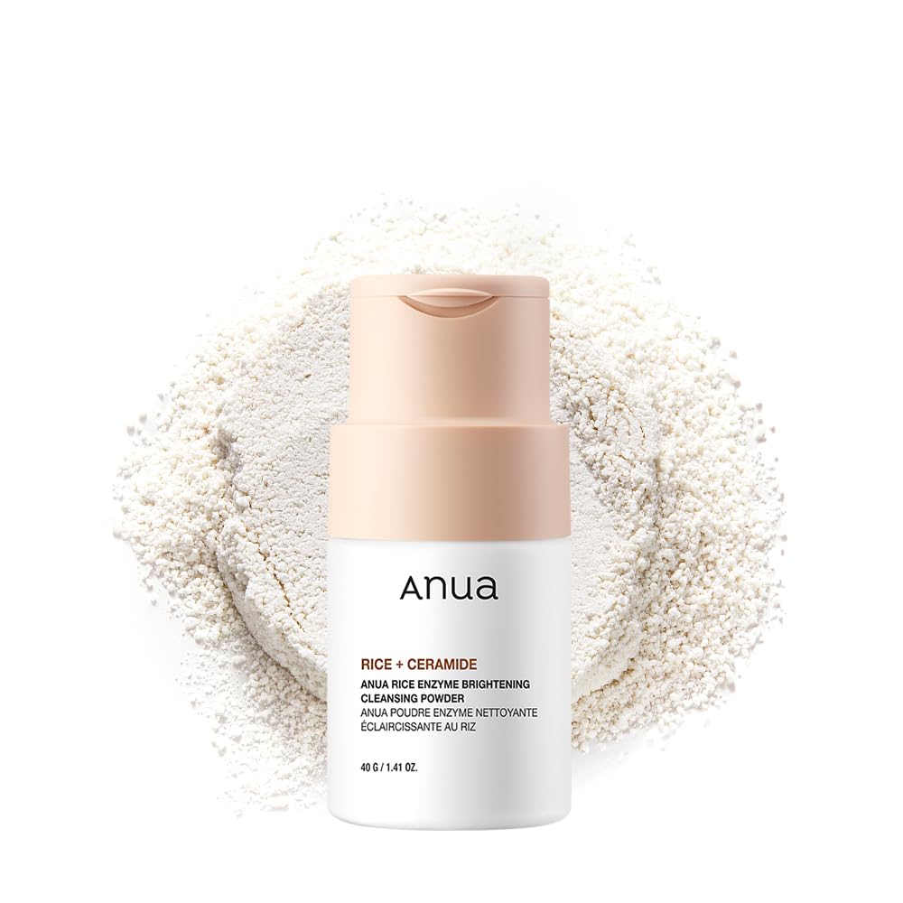 ANUA Rice Enzyme Brightening Cleansing Powder, Exfoliating Powder-to-Foam Cleanser, Smooth Texture