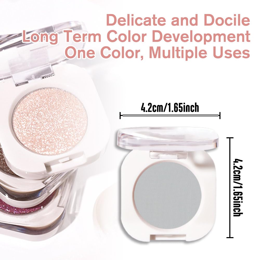 Single Matte Eye Shadow Palette Makeup, Smoky Gray Matte Eyeshadow for Women, Monochrome Eye Shadow Makeup, Pigmented Waterproof Sombras Para Ojos, Vegan, Talc, Paraben & Cruelty Free, 28