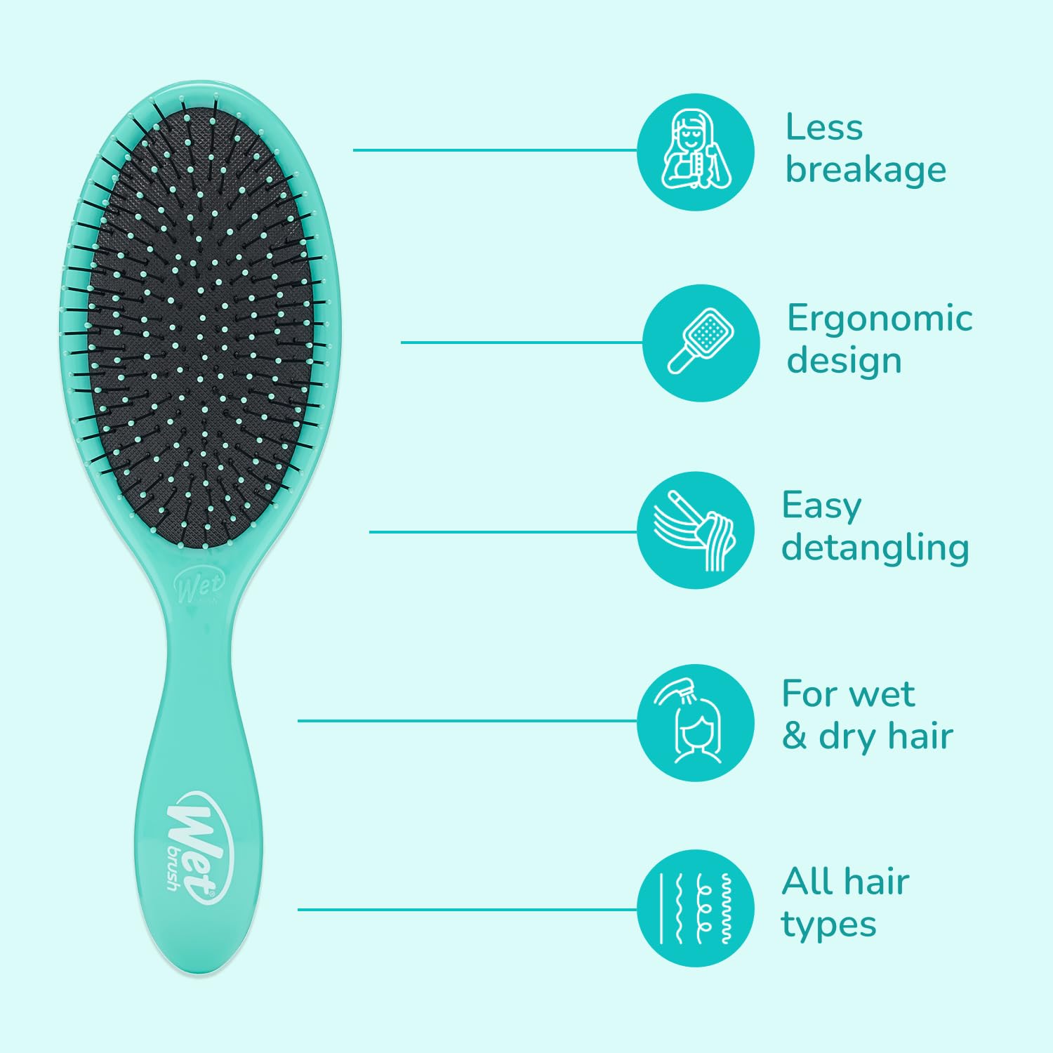 Wet Brush Original Detangler Hair Brush, Amazon Exclusive Aqua- Ultra-Soft IntelliFlex