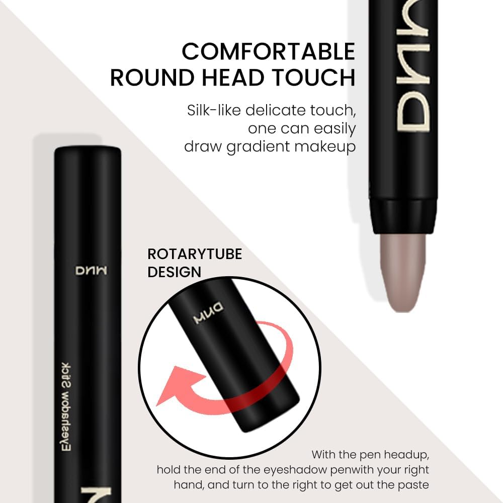 evpct 2Pcs Cream Eye Shadow Brightener Sticks Set for Eyes Waterproof, Ginger Matte Pencil Eye shadow Applicator Stick Pen Bulk Palette Makeup sombras en crema para ojos 29+29