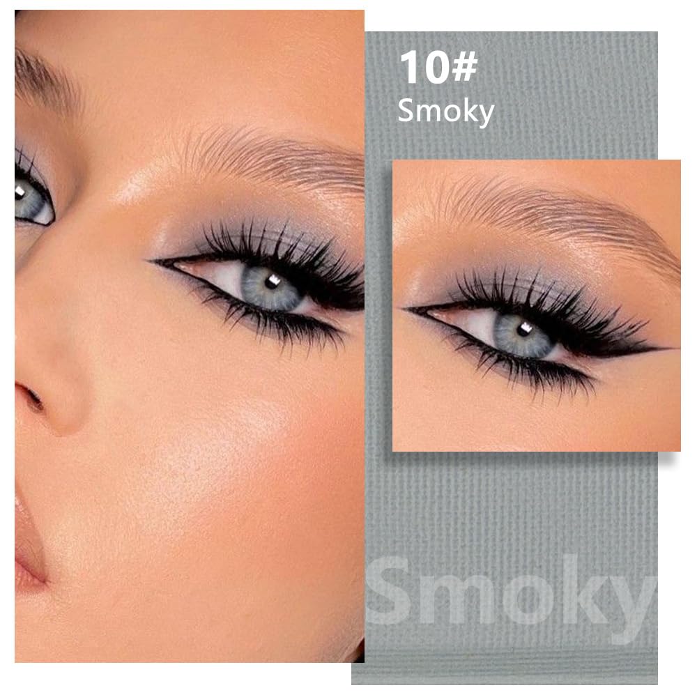 evpct Matte Grey Eyeshadow Singles, Smoky Gray Grey Dusty blue Cream Single Matte Eye Shadow Palette Makeup for Older Women, High Pigment Waterproof Monochrome Mini Eyeshadow Palette, sombra de ojos