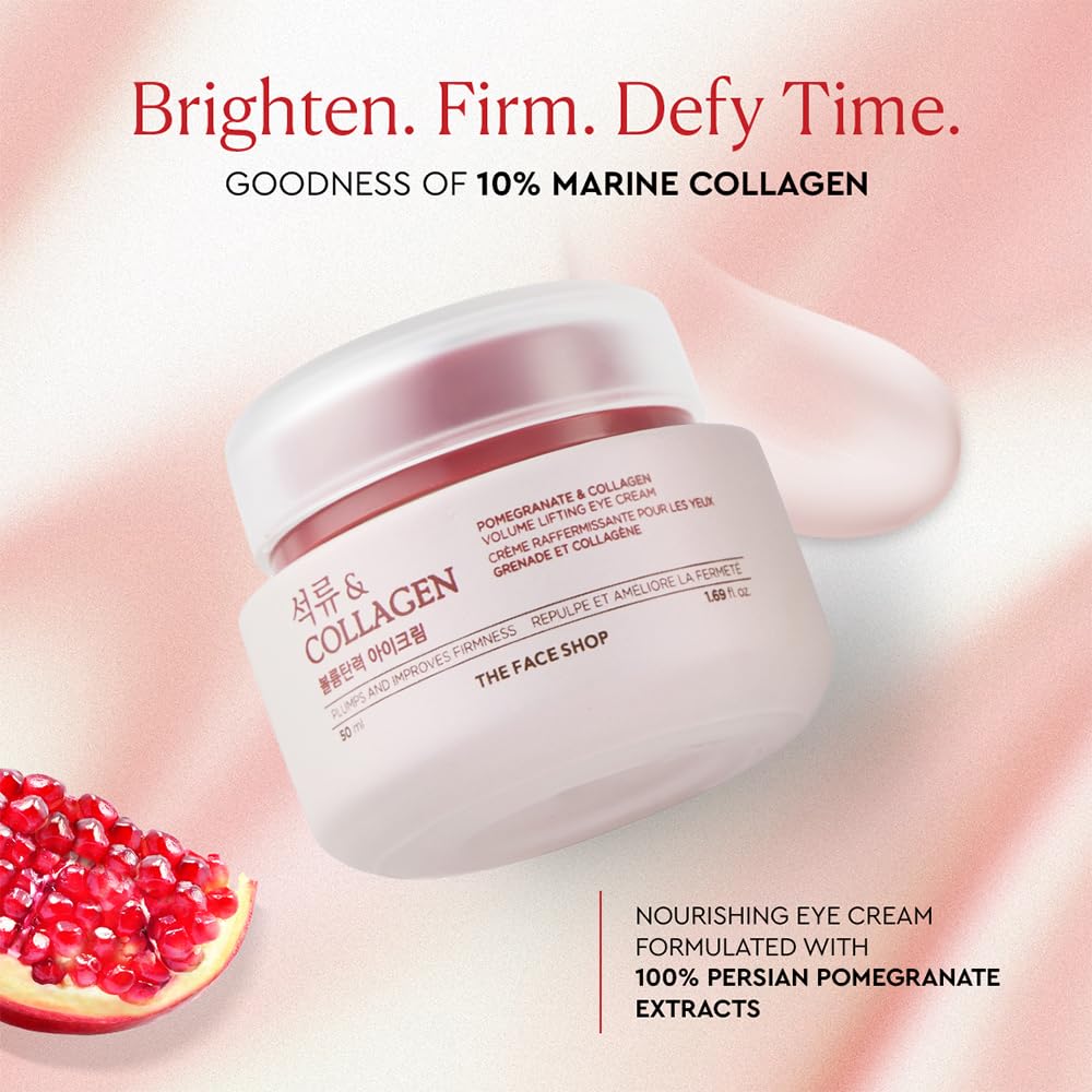 The Face Shop Pomegranate & Collagen Volume Lifting Eye Cream | Ultra-Light Eye Cream for Eye Skin
