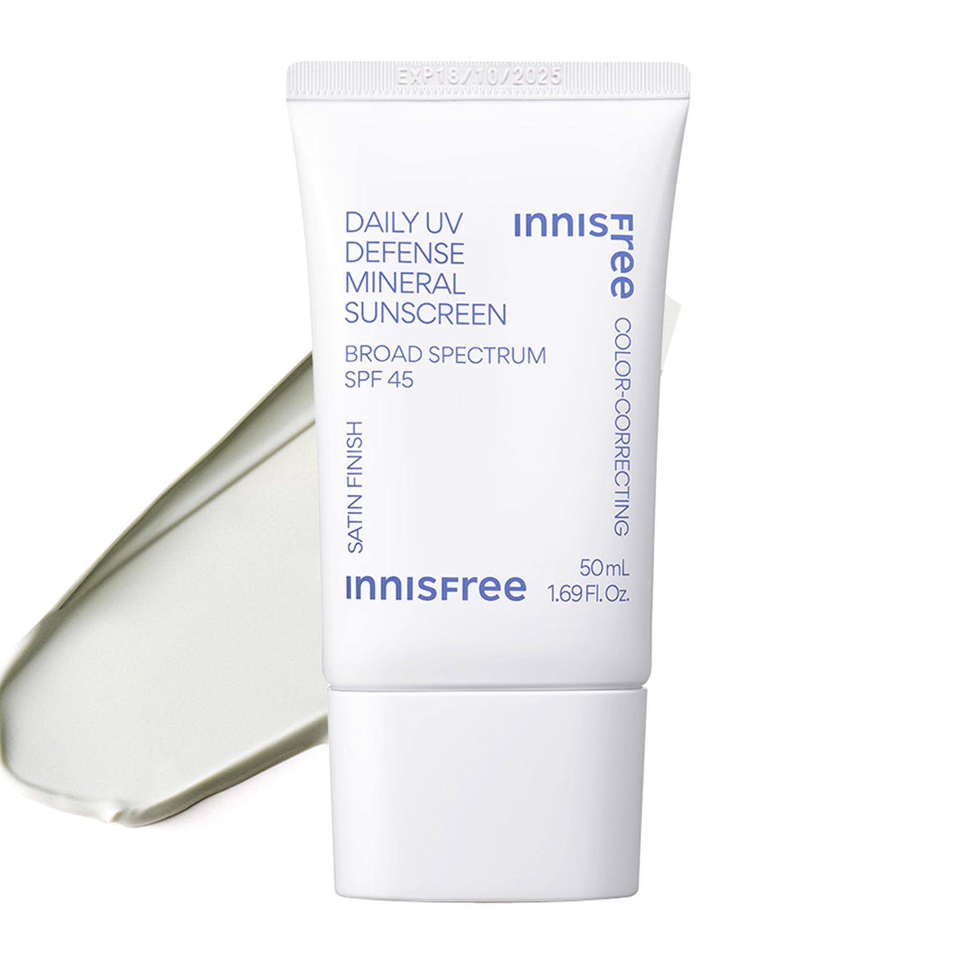 innisfree Daily Mineral UV Defense SPF 45 | Tinted Korean Sunscreen with Zinc Oxide for Redness |