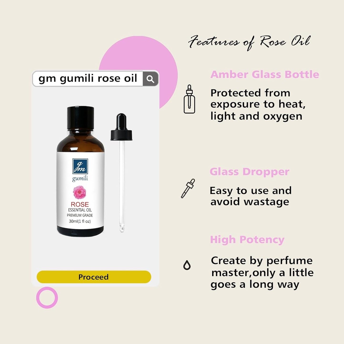 Rose Essential Oil, Home Fragrance Scent Oil for Diffuser, Skin, Hair, Candle, Soap, Dryer Balls, Laundry - 1 oz/30ml