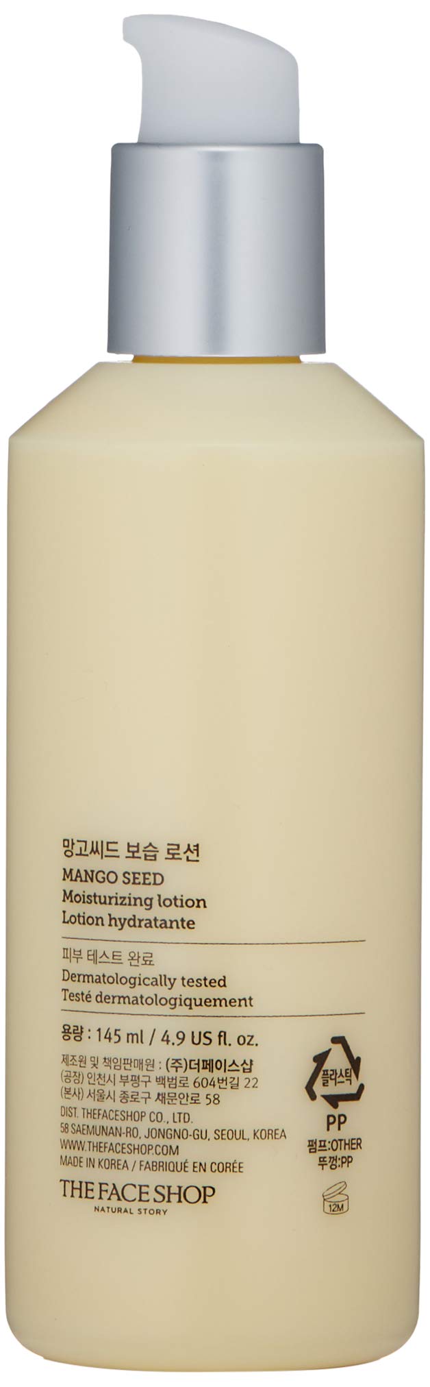 THE FACE SHOP Mango Seed Moisturizing Lotion | Ultra-Moisturizing Lotion for Healthy Radiance to