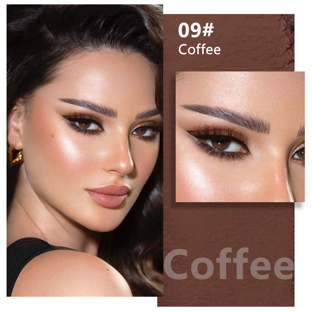 Coffee Brown Matte Eyeshadow – Smoked Eye Shadow, Daily Waterproof Long-Lasting Eyeshadow Powder Palette for Women Neutral Eye Makeup sombras para ojos (09)