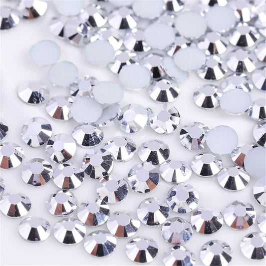 500 Pieces SS30 6mm Flatback Rhinestones Clear Glass Round Gems Crystals for Nail Art DIY Crafts
