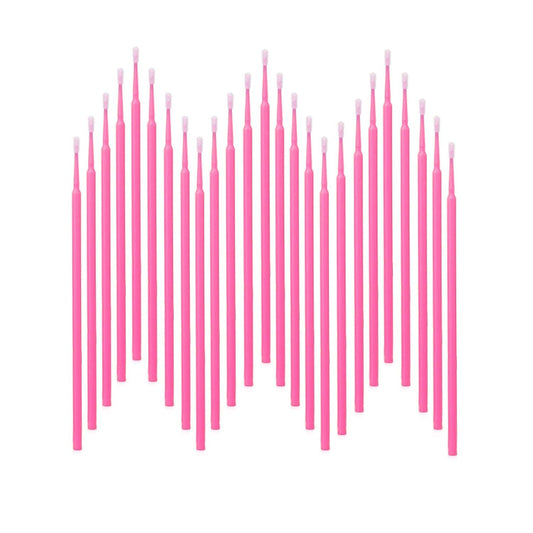 600PCS Microswabs for Eyelash Extensions，Disposable Micro Applicators Brush for Cleaning and Applying Make-up Pink (Head Diameter: 2.0mm)