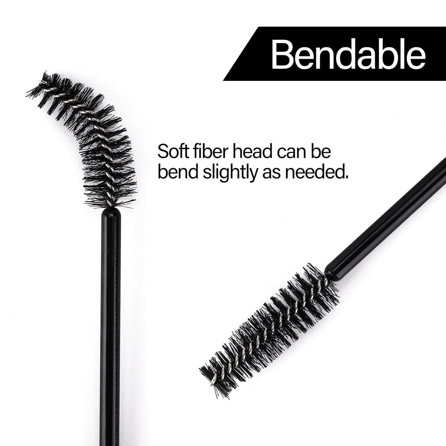 BTYMS 1200 Pieces Disposable Mascara Wands Eyelash Brush Brow Brushes Applicators Lash Spoolies for Eye Lash Extension - Black
