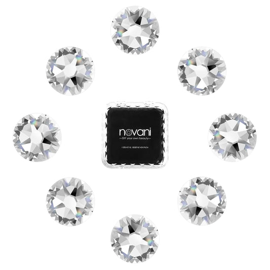 Novani 576pcs Clear Rhinestones Flat Back Round Rhinestone Style 2088 Sparkly Crystal Gemstones for