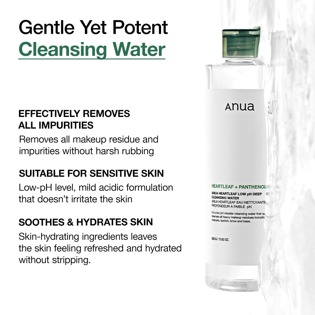 ANUA Heartleaf Low pH Deep Cleansing Water, 16.9 fl oz