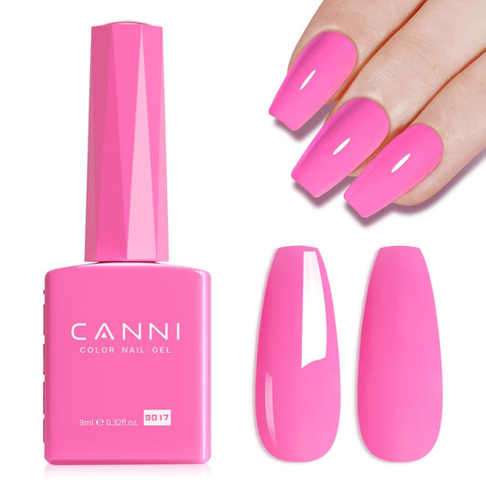 CANNI Hot Pink Gel Nail Polish – 9ml Soak Off UV LED, Long Lasting High Gloss for DIY & Salon Use