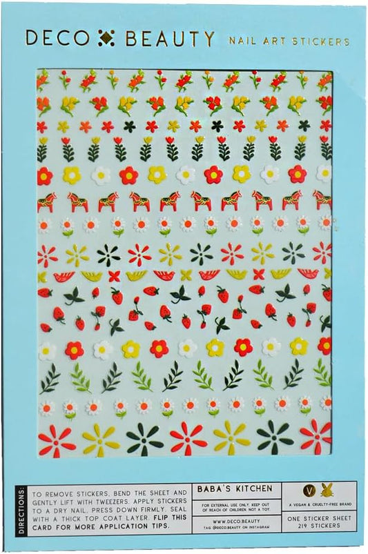 Baba's Kitchen Nail Stickers - Lightweight & Easy-to-Apply Nail Art with Cute & Trendy Design