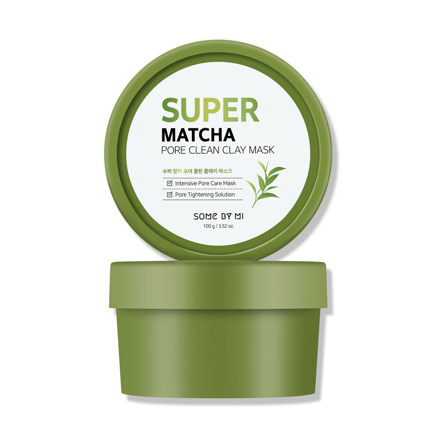 SOME BY MI Super Matcha Pore Clean Clay Mask - 3.52Oz, 100g - Made from Match Water for Sensitive
