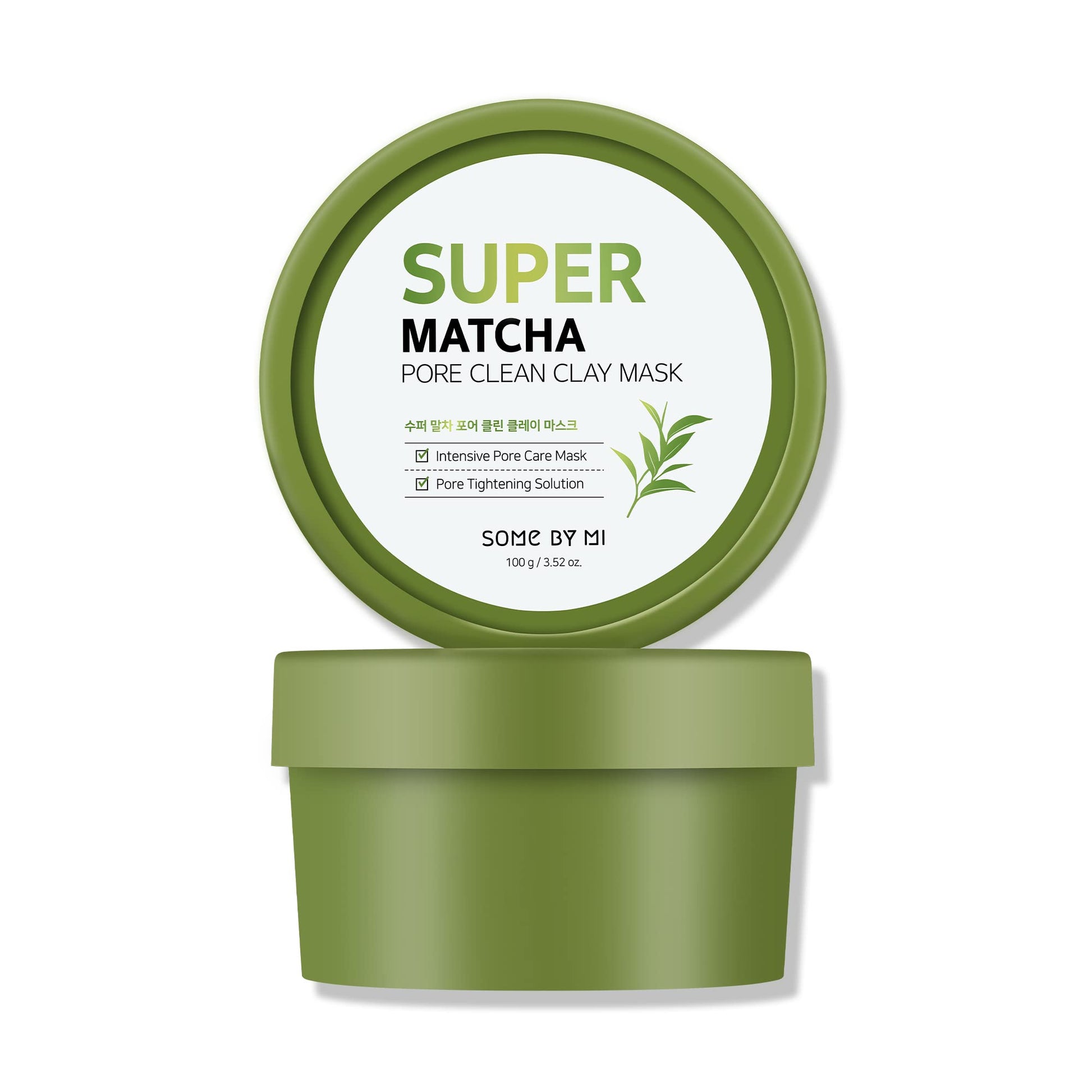 SOME BY MI Super Matcha Pore Clean Clay Mask - 3.52Oz, 100g - Made from Match Water for Sensitive