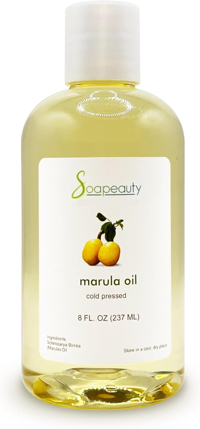 Soapeauty Marula Oil 100% Pure & Natural, Cold Pressed, Rich in Vitamin E & Omega Fatty Acids | Best for Skin, Hair, Face, Nails, and Soap Making | 8 fl oz