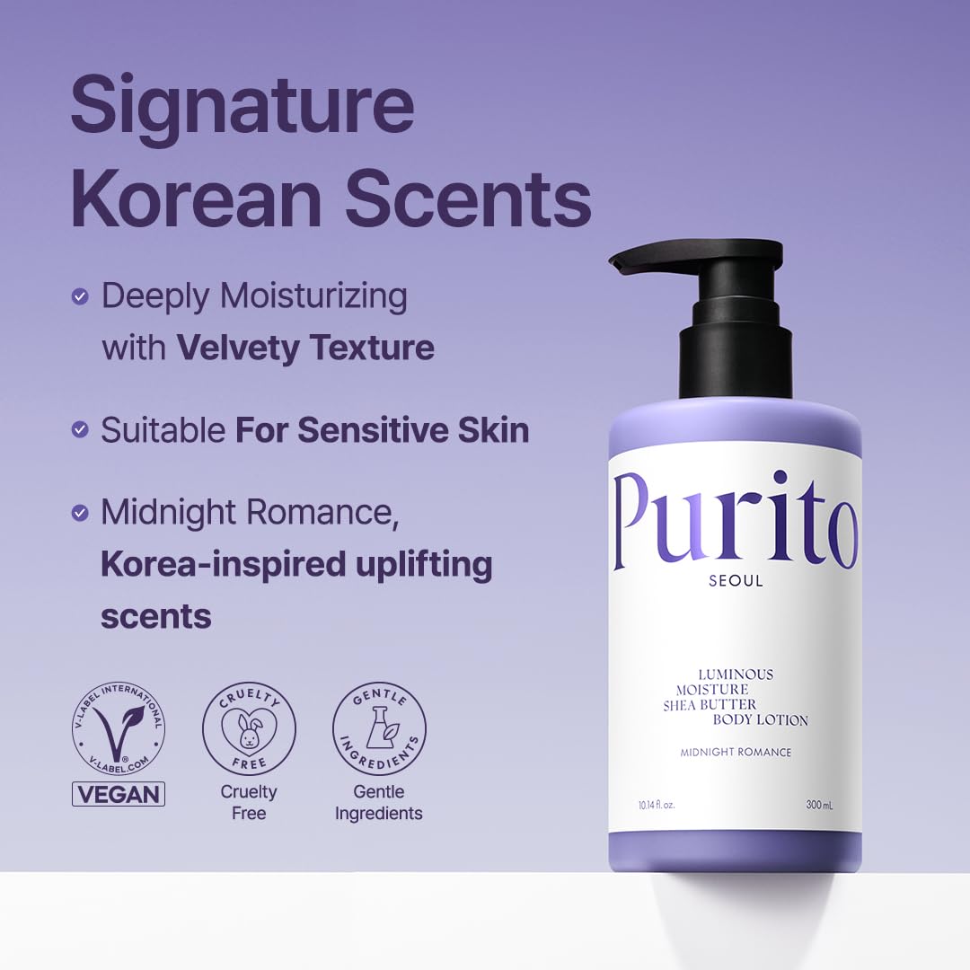 PURITO Shea Butter Lotion (Midnight) | Body Lotion With Romantic Scent