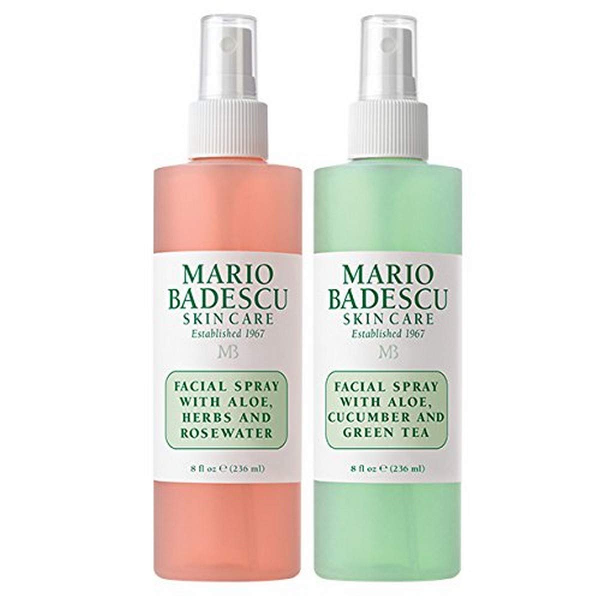 Mario Badescu Facial Spray Aloe, Rose Water and Cucumber - Green Tea Duo for Face, Neck or Hair