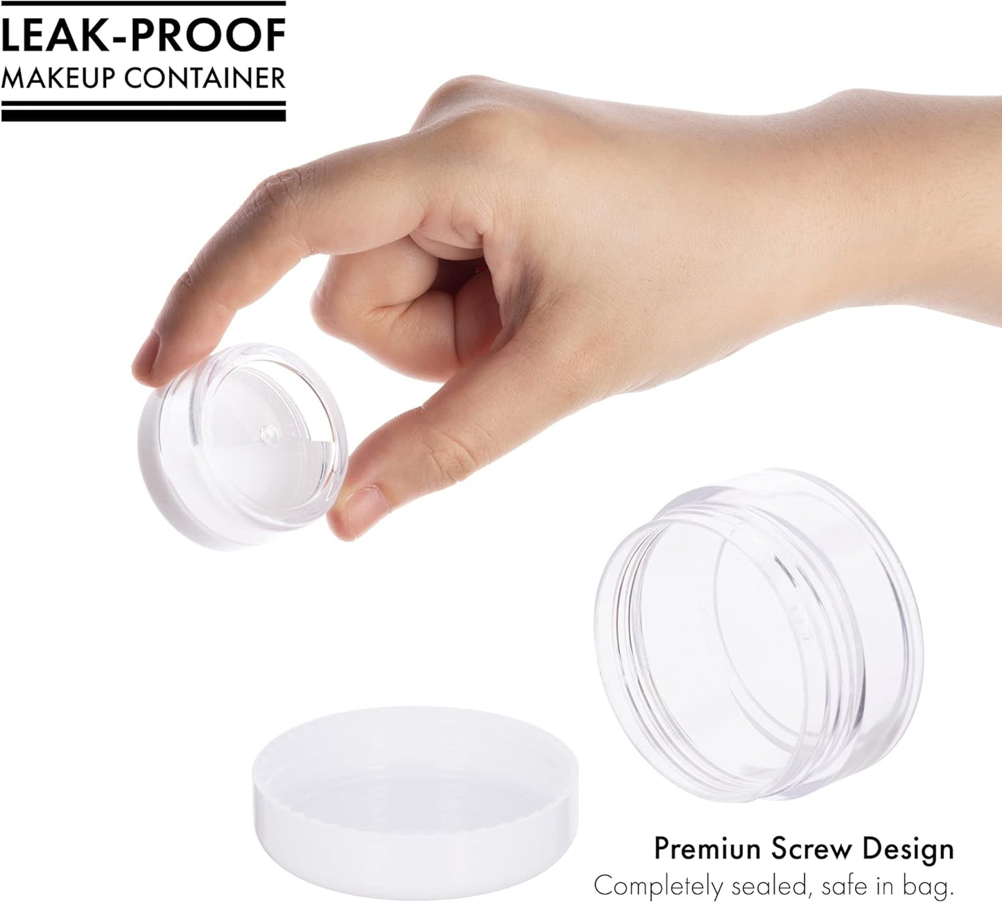 40Pcs 10 Gram Plastic Cosmetic Containers with Lids for Lotion, Creams, Toners, Lip Balms, Makeup Samples Jars BPA free (10g-40pcs, white)