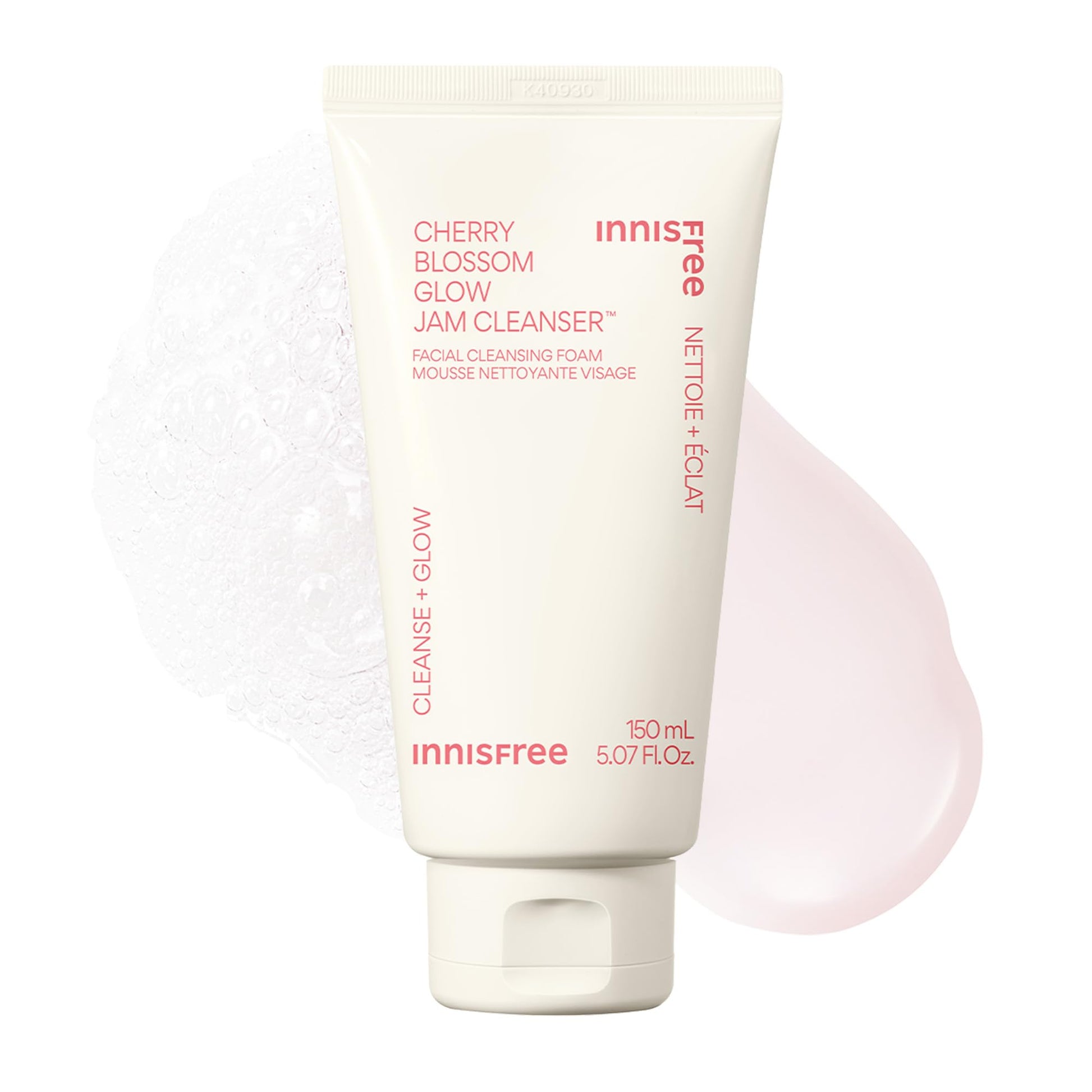 innisfree Cherry Blossom Glow Jam Cleanser | Korean Face Wash for Glowing Glass Skin | Gentle