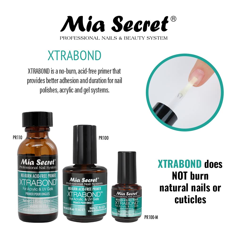 Mia Secret Professional Nail Prep pH Balance Dehydrator & XtraBond Acid-Free Primer 0.5 oz +