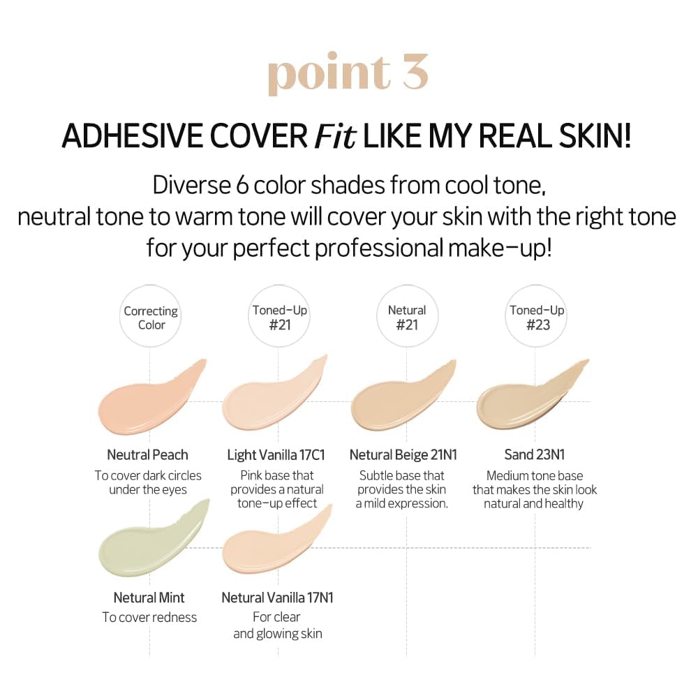 ETUDE Big Cover Skin Fit Concealer PRO - Sand | Long-Lasting Closely Adhesive Cover Like Real Skin