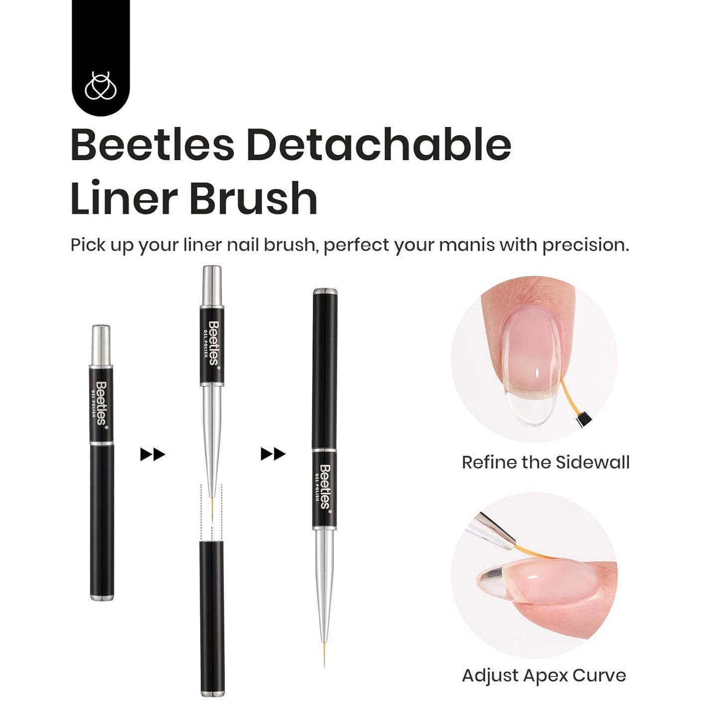 Beetles Builder Gel for Nails 7-in-1 Clear Builder Nail Gel Kit for Nail Extension Strengthening with Decoration Detachable Liner Nail Brush for Beginner Women