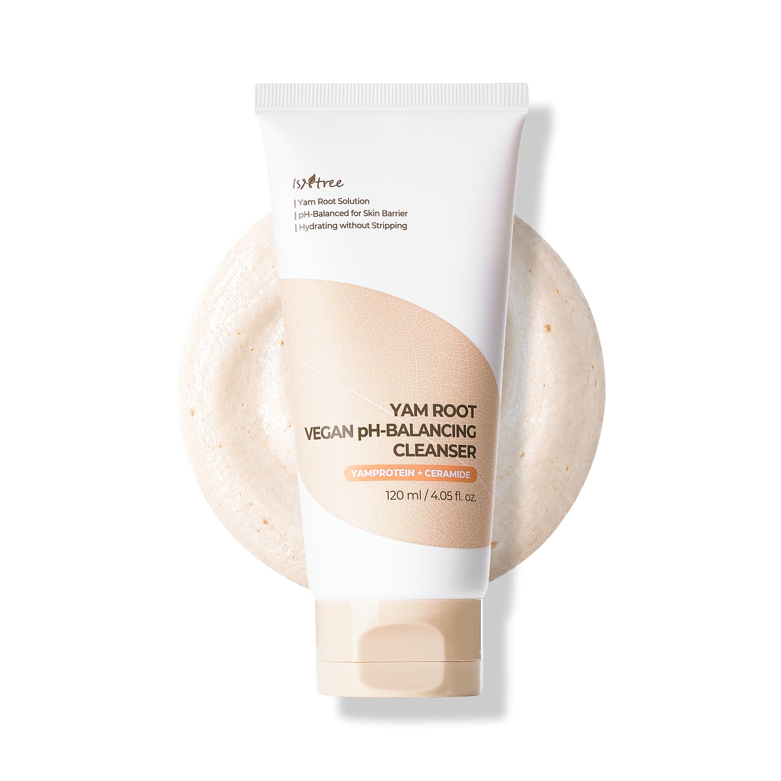 IsNtree Yam Root Vegan pH-Balancing Cleanser 120ml 4.05 fl.oz – Hydrating Low pH Cleansing Foam |