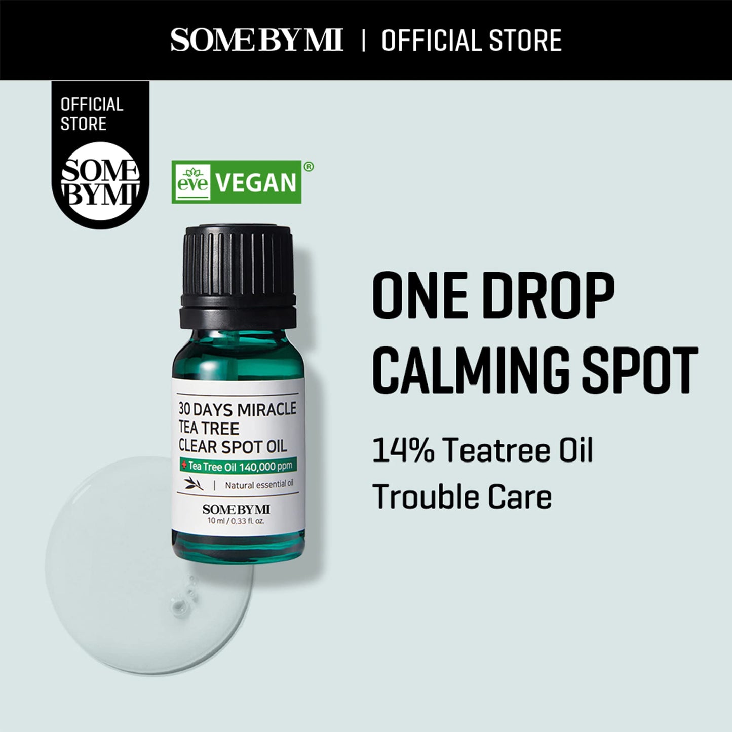 SOME BY MI 30 Days Miracle Tea Tree Clear Spot Oil / 0.33Oz, 10ml / Made from Tea tree Leaf Water