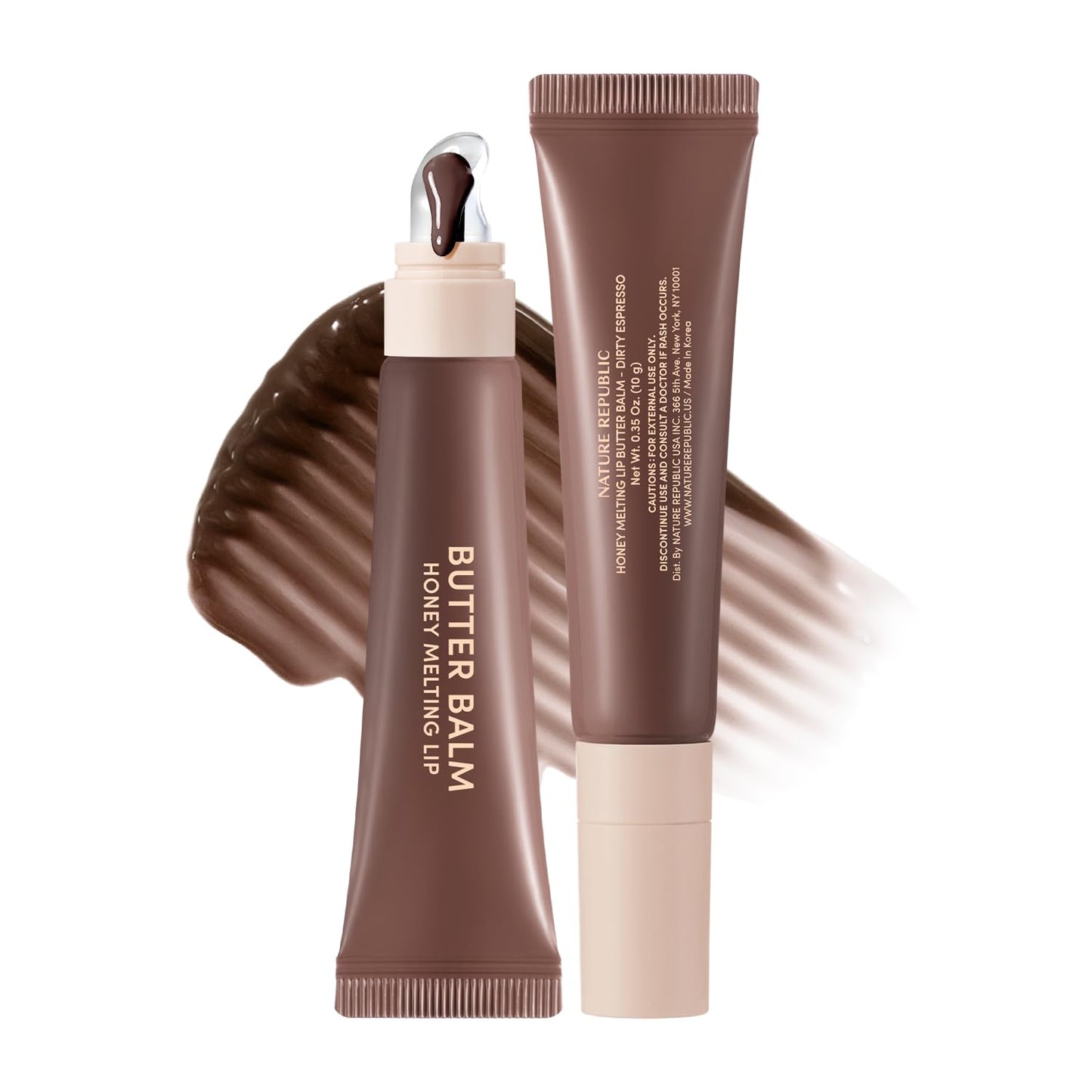 Nature Republic Honey Melting Lip Butter Balm | Hydrating Tinted Balm with Peptides, for Sheer &