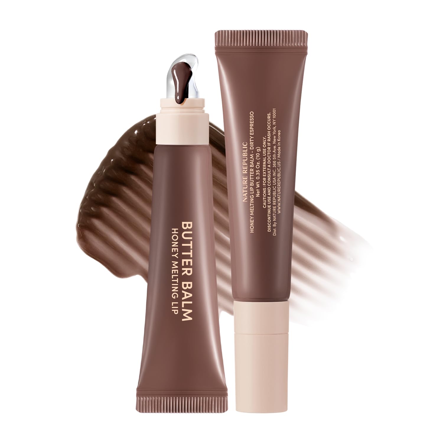 Nature Republic Honey Melting Lip Butter Balm | Hydrating Tinted Balm with Peptides, for Sheer &
