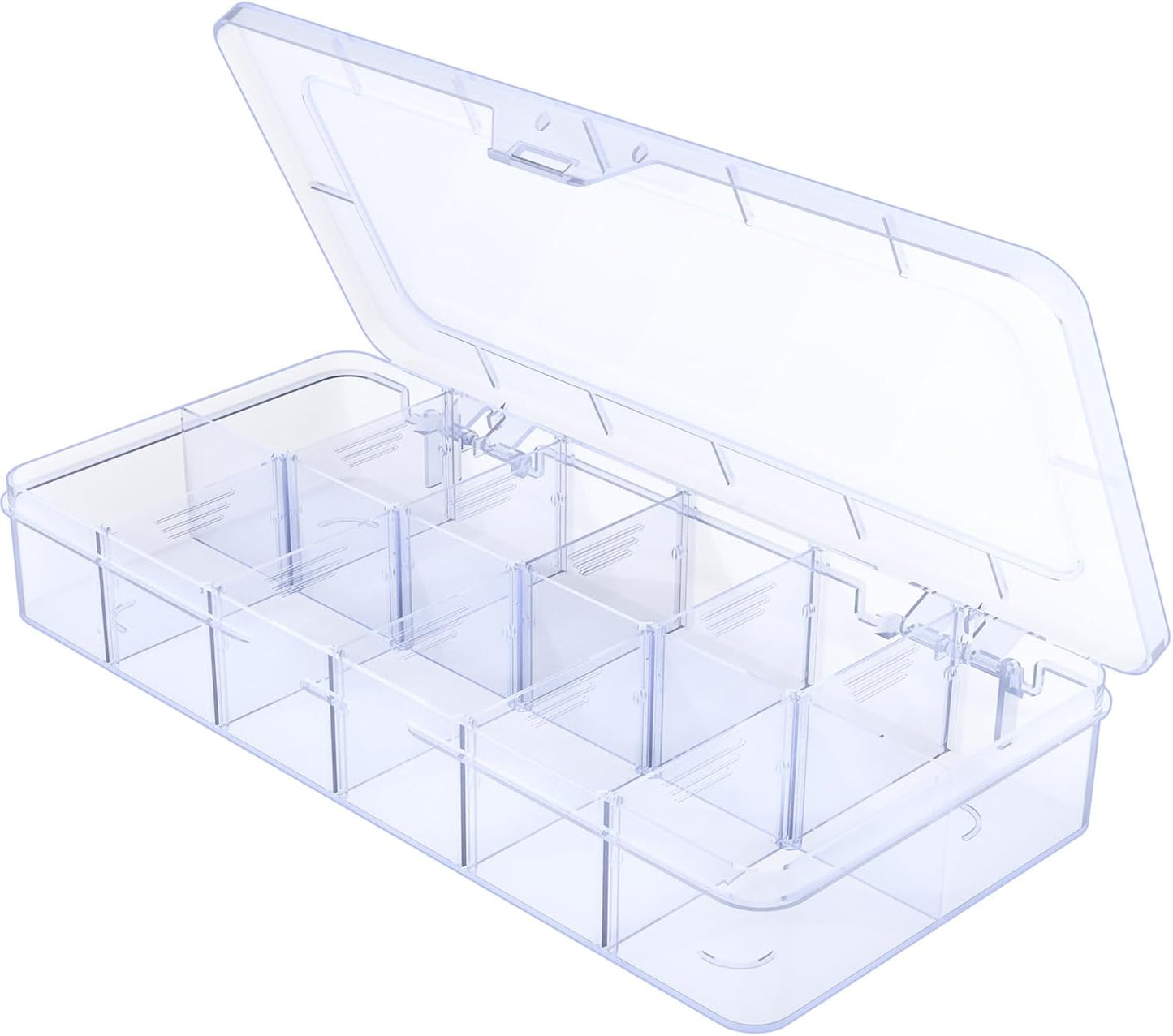 Large Clear Organizer Box,12 Grids Tackle Box with Removable Dividers for Bead Organizer Small Parts,Crafts （Size10.23 x 5.31 x 1.7in