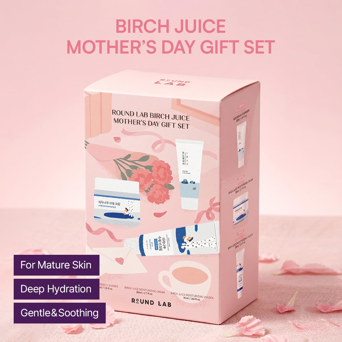 ROUND LAB Hydrating Skin Care Gift Set